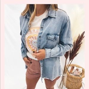 Denim button down top! Brand new with tags!